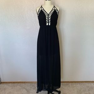 Black sheer maxi dress